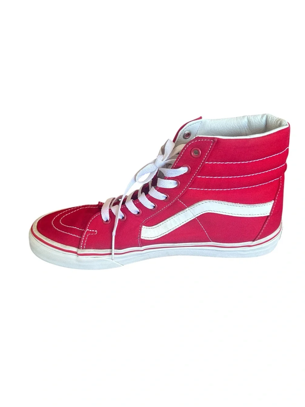 Vans SK8 Red & White High-Top Skate Sneakers Size Mens 11